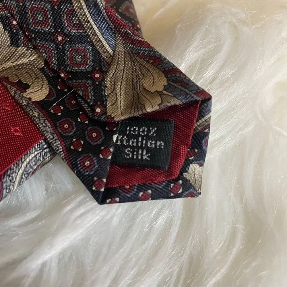 HENRY GRETHEL Men’s Italian Silk Paisley Dress Neck Tie